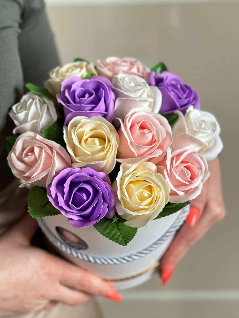 Muilo rožių puokštė PASTELINĖ, ML