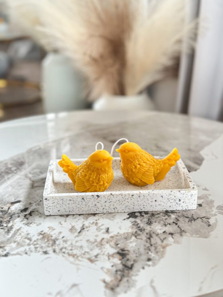 Bičių vaško žvakė PAUKŠTELIS