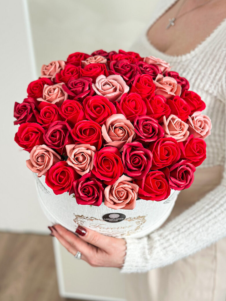 Plonojo muilo rožių puokštė ROMANTIŠKA AKIMIRKA, XXL