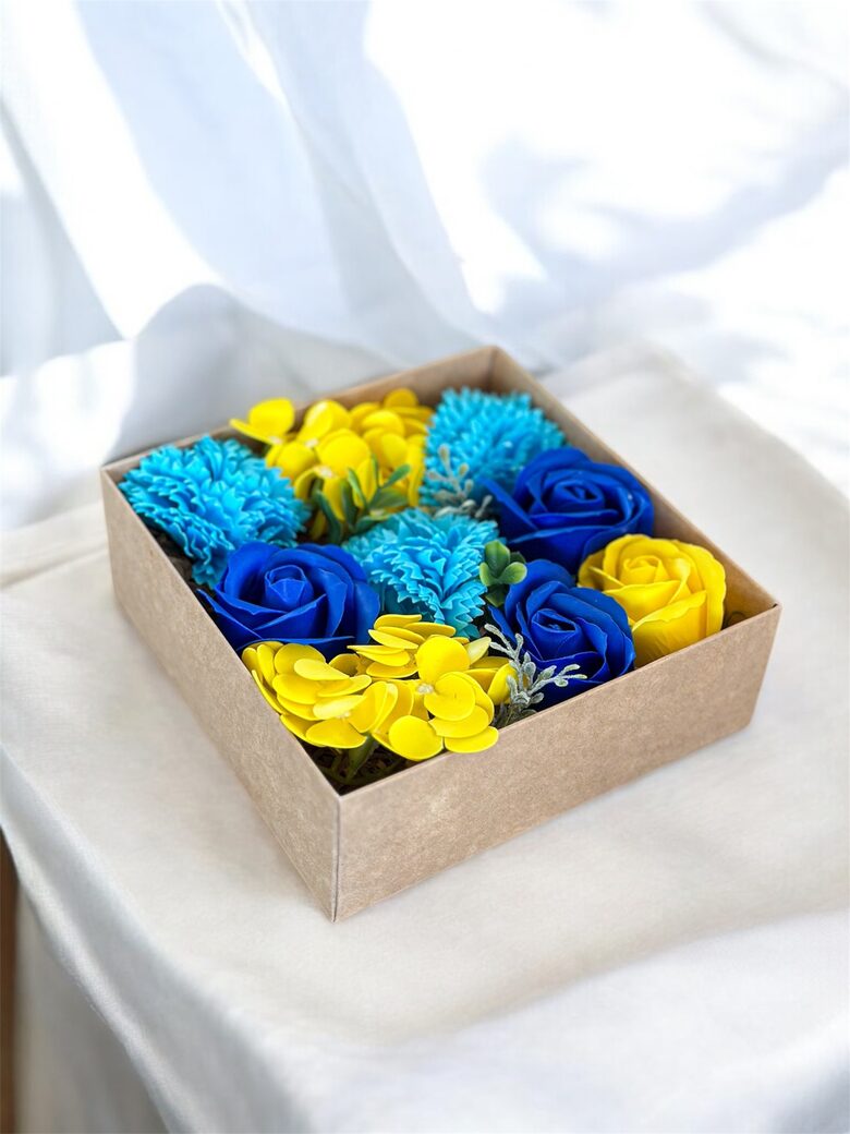 Muilo gėlių dežutė, MĖLYNA-GELTONA