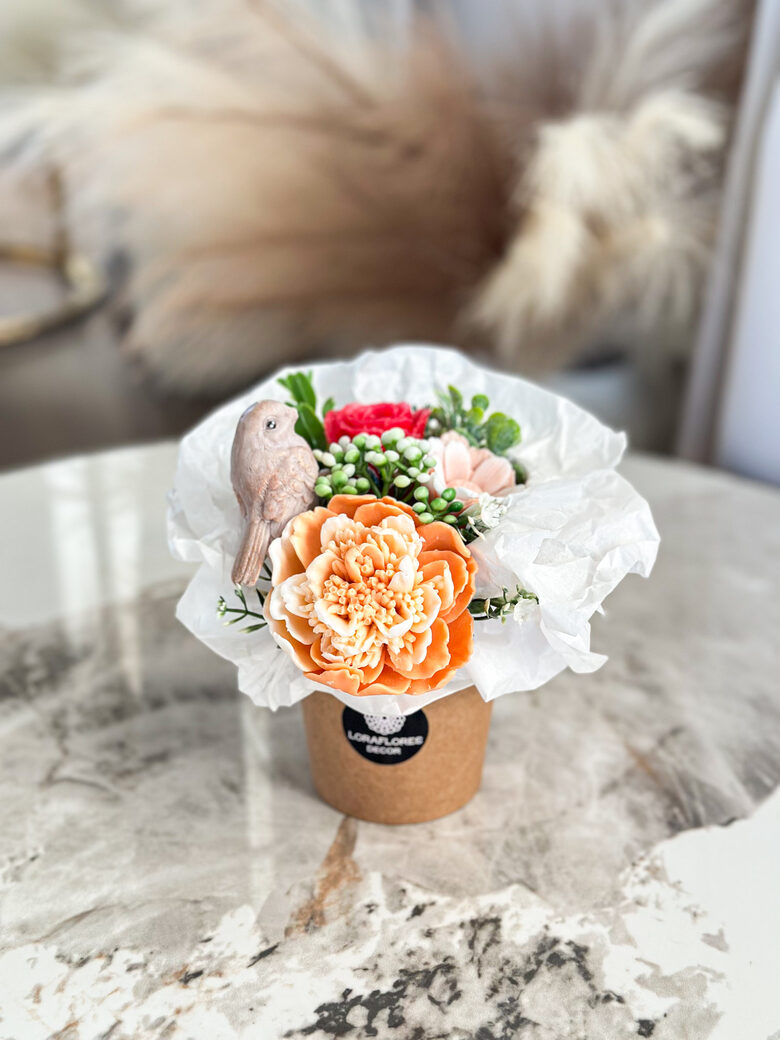 3-yjų žiedų muilo puokštelė Nr.7