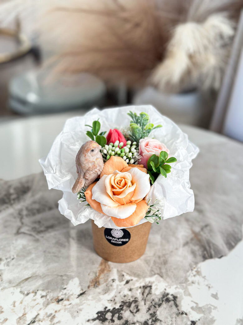 3-yjų žiedų muilo puokštelė Nr.2