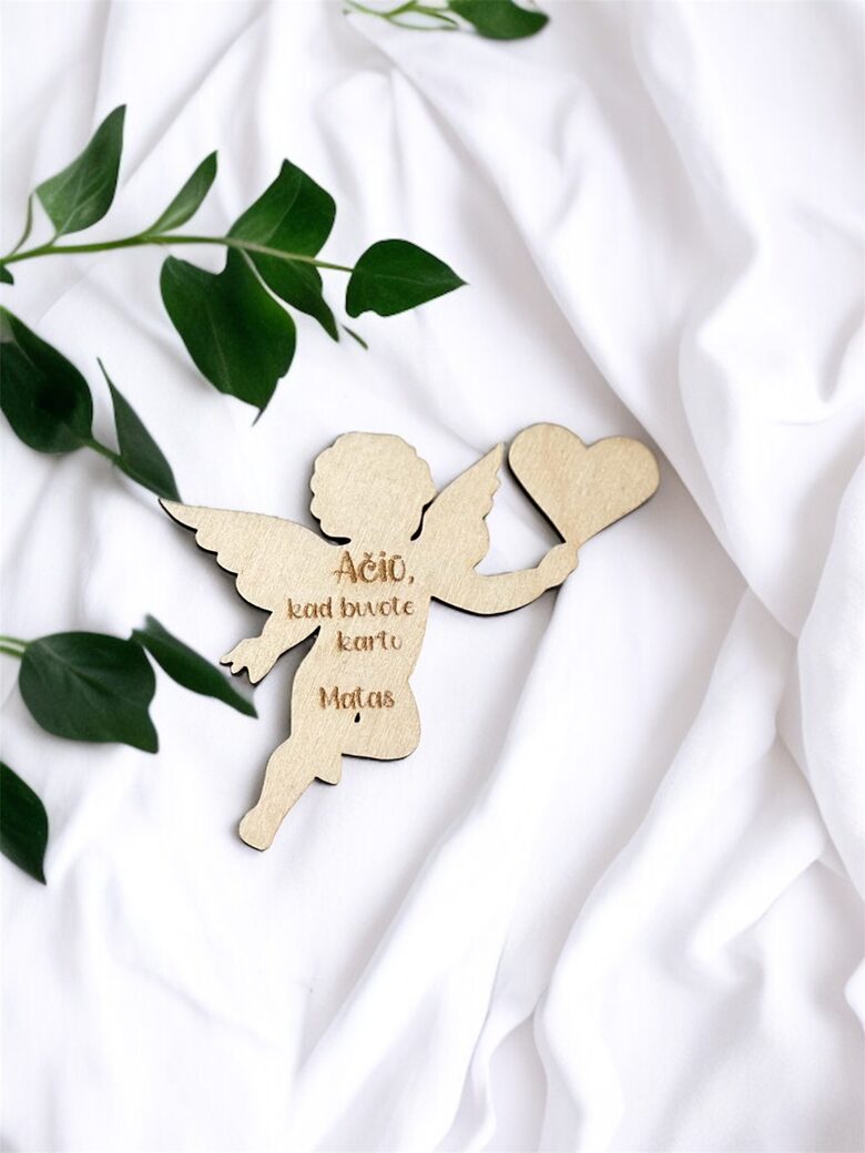 Magnetukas medinis - ANGELIUKAS (padėkos dovanėlė svečiams)