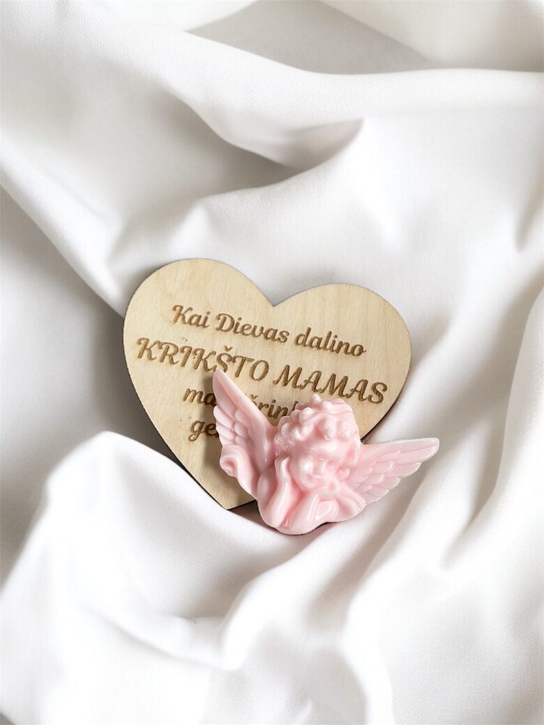 Dovanėlė Krikšto mamai - magnetukas su užrašu + muiliukas
