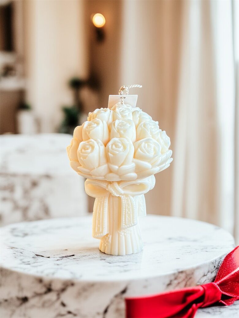 Sojų vaško žvakė ROŽIŲ PUOKŠTĖ (S)