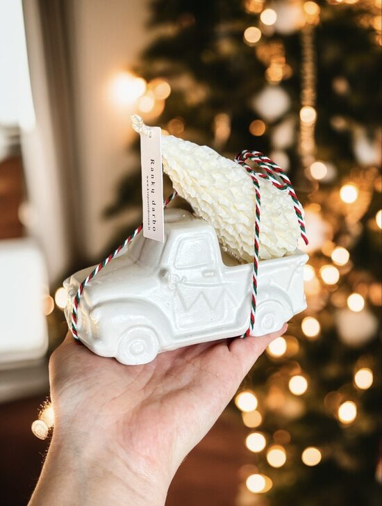 Žvakių komplektas KALĖDŲ MAŠINA + EGLUTĖ