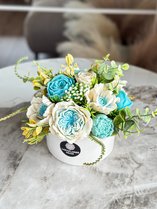 Dekoratyvinė kietojo muilo gėlių puokštė TIFANY, M