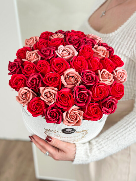 Plonojo muilo rožių puokštė ROMANTIŠKA AKIMIRKA, XXL