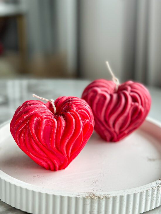 Sojų vaško žvakė ŠIRDIS BANGUOTA