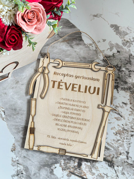 Medinė lentelė RECEPTAS TĖVELIUI