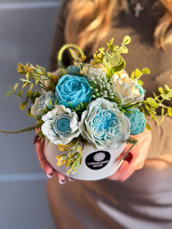 Dekoratyvinė kietojo muilo gėlių puokštė TIFANY, M