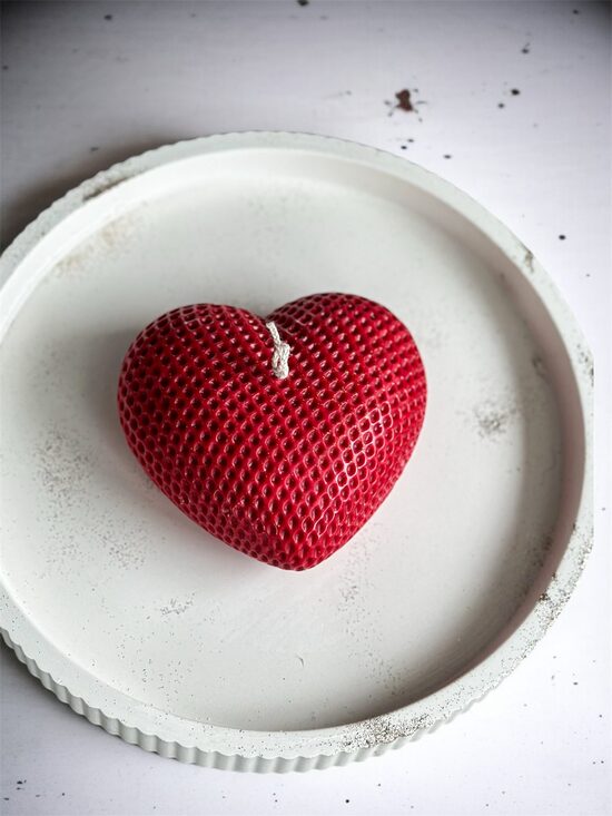 Sojų vaško žvakė ŠIRDUTĖ LANGUOTA