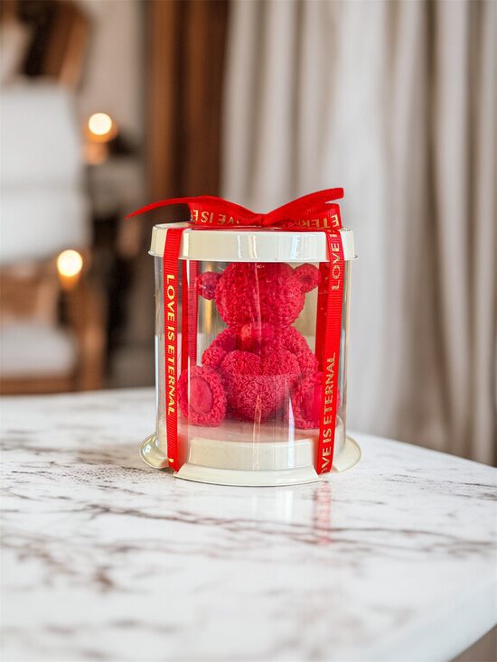 Sojų vaško žvakė MEŠKUTIS SU ŠIRDELE