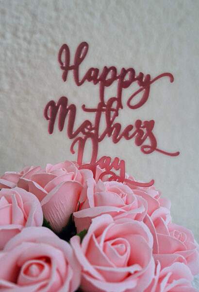 Smeigtukas plastikinis HAPPY MOTHER'S DAY (rose gold)