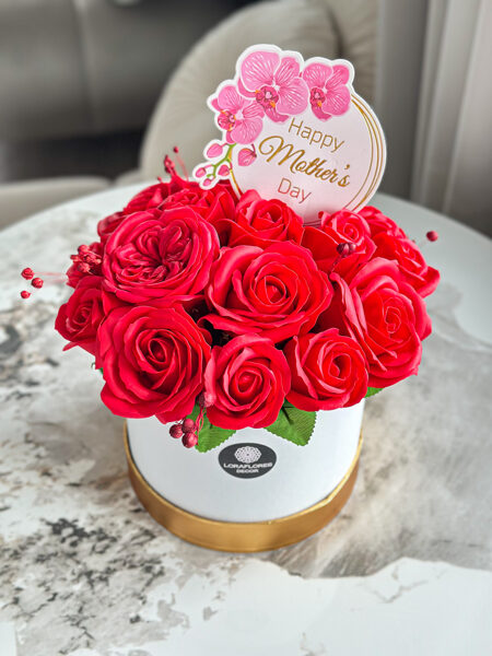 Smeigtukas popierinis HAPPY MOTHER'S DAY (apvalus, orchidejos)