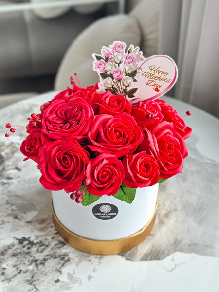 Smeigtukas popierinis HAPPY MOTHER'S DAY (širdelė, rožės)